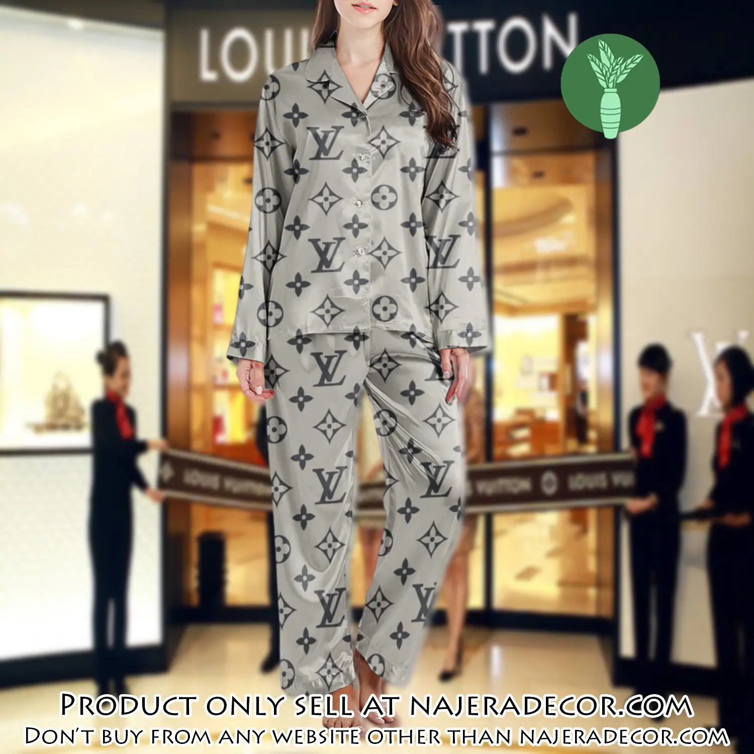 Lv monogram long satin pajama set pjs1018 njr3805901